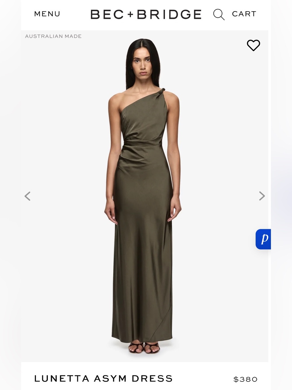 Bec + Bridge Lunetta Dress in Dark Willow, Size 6 (NWT)